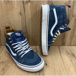 Vans Unisex Sk8-Hi Scotchgard Protector 3M Blue Suede Sherpa High Sz M7.5/ W9.0
